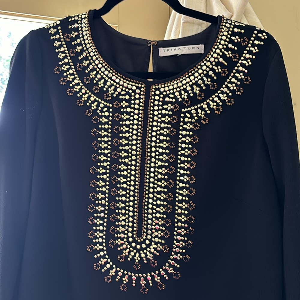 Trina Turk cocktail dress with beaded detailing